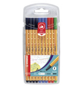 Fineliner-Set point 88, 87-1468, orange, wei&szlig;e Streifen (Schreibfarbe: 4-farbig sortiert), 0,4mm