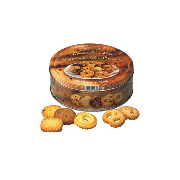 5701184005007 - Butter Chocolate Cookies Buttergebäck nach dänischer Rezeptur in wiederverschließbarer Metalldose 500 g
