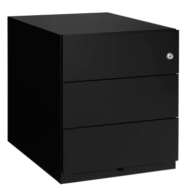 Rollcontainer NWA59M7SSS833 Note, schwarz, 3 Schubladen, Metall, abschlie&szlig;bar