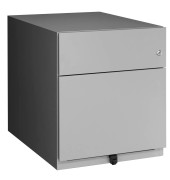 Rollcontainer NWA59M7SF355 Note, silber, 2 Schubladen, Metall, abschlie&szlig;bar