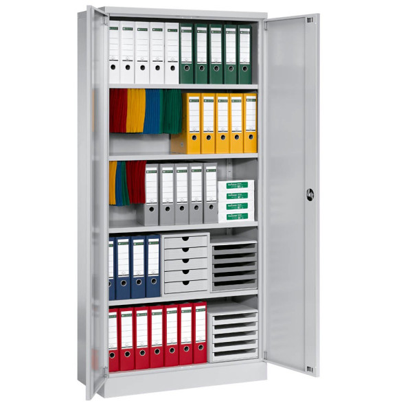 4260090170953 - Aktenschrank 100070 Stahl abschließbar 5 OH 92 x 195 x 42 cm lichtgrau 4260090170953 Gürkan