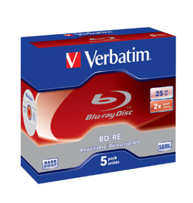 Bluray-Rohlinge 43615 BD-RE, wiederbeschreibbar, 25 GB, Jewel Case 