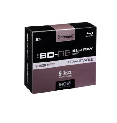 Blueray-Rohlinge 5201215 BD-RE, wiederbeschreibbar, 25 GB, Jewel Case 