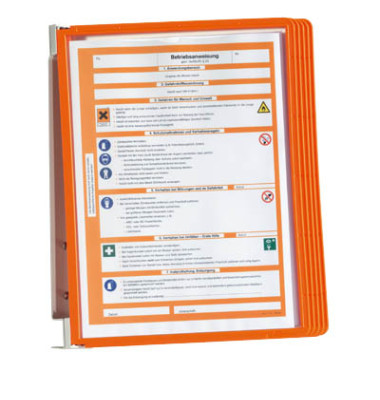 Wandhalter mit 5 Tafeln orange DIN A4