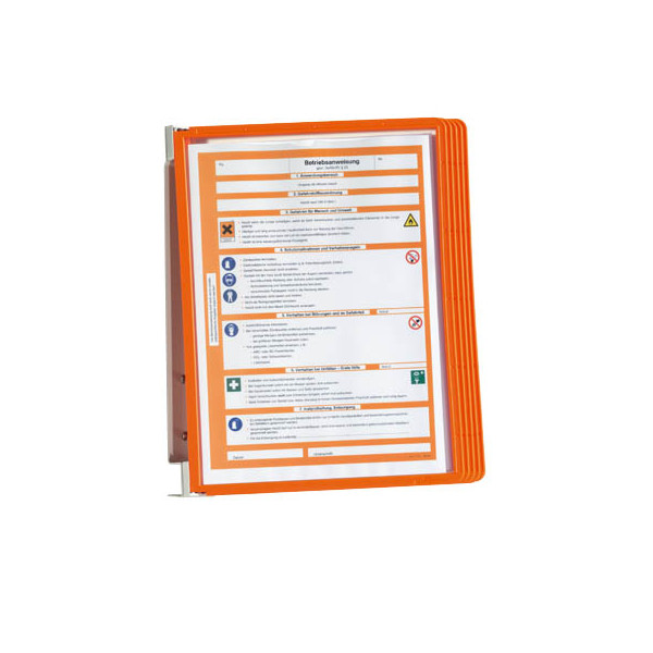 4005546506500 - DURABLE Wand-Sichttafelsystem VARIO® WALL 555109 DIN A4 orange mit 5 St Sichttafeln 1 St