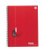 Collegeblock 608550000 Office, Muster, kariert / kariert Rand beidseitig, A4, 90g, rot, 80 Blatt