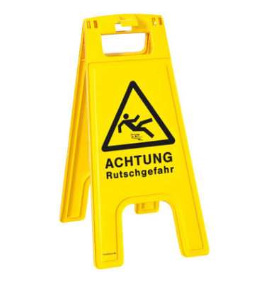 Warnhinweisschild "Achtung Rutschgefahr" gelb 58 x 28 x 4 cm Warnhinweisschild "Achtung Rutschgefahr" gelb 58 x 28 x 4 cm