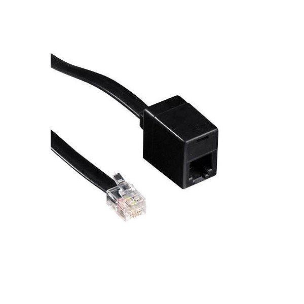 4040849682643 - Modular telephone extension cable - Schwarz - 6 meter 4040849682643 - Modular telephone extension cable - Schwarz - 6 meter