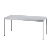Konferenztisch ohne VVS16/5, 72cm (H), 160x80cm (BxT), 6 Personen, rechteckig, lichtgrau / lichtgrau
