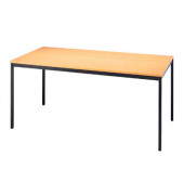 Konferenztisch ohne VVS16/6, 72cm (H), 160x80cm (BxT), 6 Personen, rechteckig, buche / schwarz