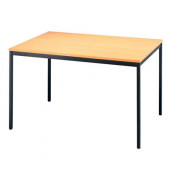 Konferenztisch ohne VVS12/6, 72cm (H), 120x80cm (BxT), 4 Personen, rechteckig, buche / schwarz