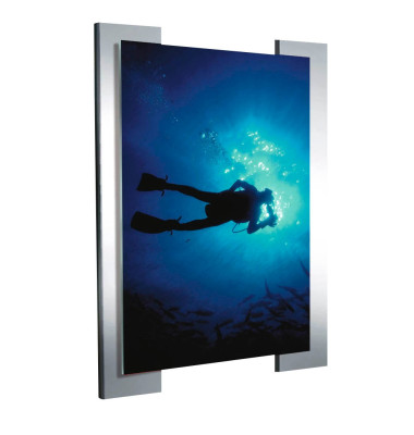 Plakat-Klapprahmen Look, 43652714, silber/transparent, A3, 2 aluminium farbenen Tr&auml;gerleisten