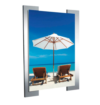 Plakat-Klapprahmen Look, 43652814, silber/transparent, A2, 2 aluminium farbenen Tr&auml;gerleisten aus Stahl, pulverbeschichtet