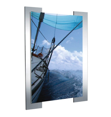 Plakat-Klapprahmen Look, 43652914, silber/transparent, A1, 2 aluminium farbenen Trägerleisten