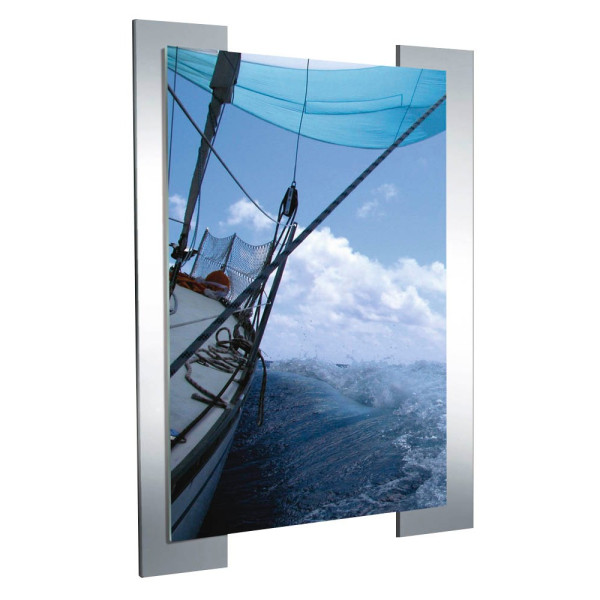 Kerkmann Plakat-Klapprahmen Look, 43652914, silber/transparent, A1, 2 aluminium farbenen Trägerleisten aus Stahl, pulverbeschichtet