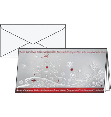 Weihnachtskarten Winter Breeze Din Lang 10 Stück inkl. weißen Umschlägen DS393 Weihnachtskarten Winter Breeze Din Lang 10 Stück inkl. weißen Umschlägen DS393