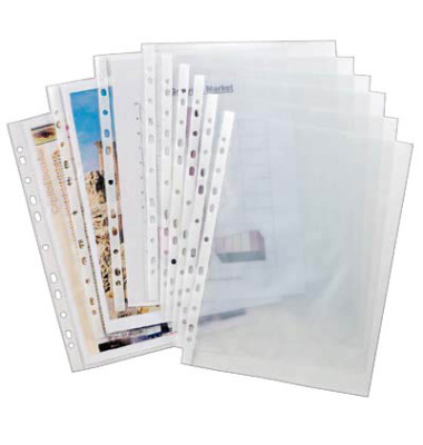 Prospekthüllen 45140207 Standard, A4 transparent genarbt, oben offen, 0,05mm