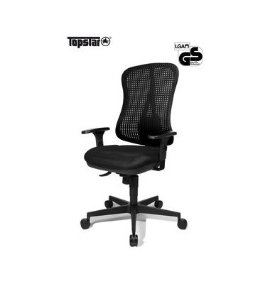 B&uuml;rostuhl Head Point SY, schwarz / schwarz, mit Armlehnen, bis 110kg, ohne Kopfst&uuml;tze