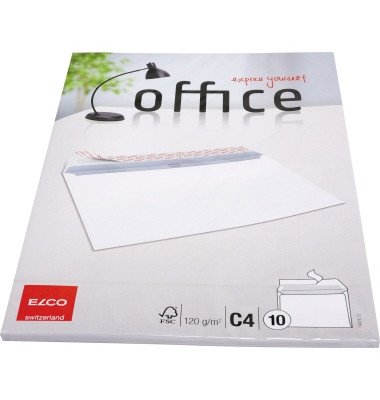 Versandtaschen Office 74476.12, lange Seite offen, C4, ohne Fenster, haftklebend, 120g, weiß
