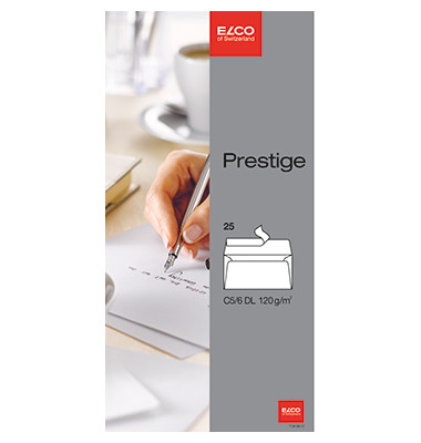 Briefumschlag Prestige 70499.12 Din Lang+ (C6/5) ohne Fenster selbstklebend 120g ohne Fenster weiß
