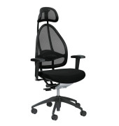 Bürostuhl Open Art, schwarz / schwarz, mit Armlehnen, bis 110kg