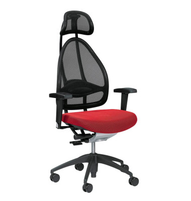 Bürostuhl Open Art, rot / schwarz, mit Armlehnen, bis 110kg