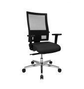 Bürostuhl Profi Net 11, schwarz / silber, mit Armlehnen, bis 110kg