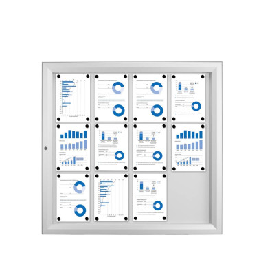 Schaukasten T SCT12XA4PH, 12xA4, silber, magnetisch