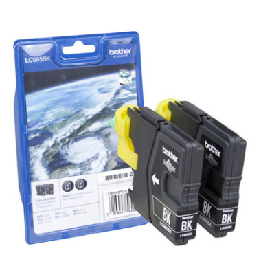 Druckerpatrone LC985BKBP2DR (LC-985BK), schwarz, ca. 2x 300 Seiten