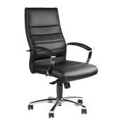 Chefsessel TD LUX 10, schwarz / chrom, mit Armlehnen, bis 110kg