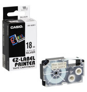 Schriftband XR-18SR1 18mm x 8m schwarz/silber laminiert stark selbstklebend