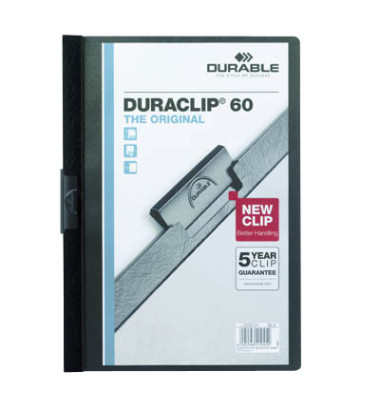 Klemmhefter DURACLIP 60 223801, A4 schwarz, f&uuml;r ca. 60 Blatt, Polyvinylchlorid (PVC) 80g