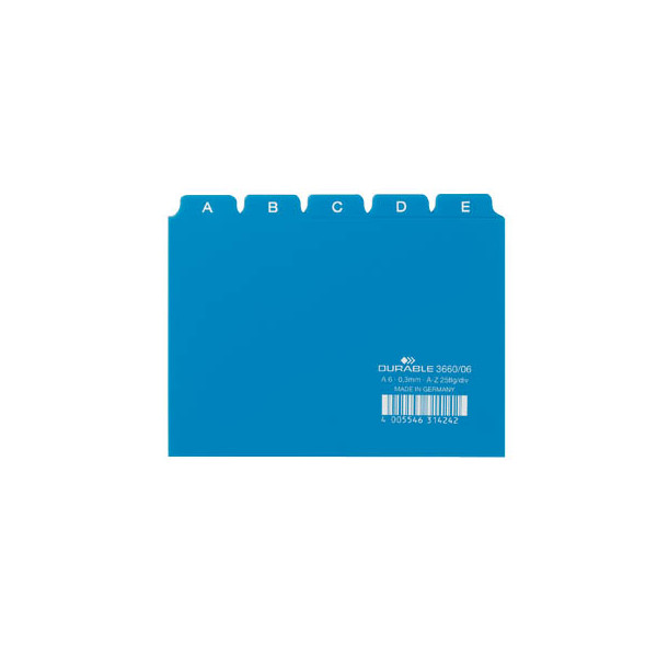 Durable Karteileitregister A-Z blau DIN A6 quer 4005546314242 Durable