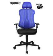 B&uuml;rostuhl Head Point SY, blau / schwarz, mit Armlehnen, bis 110kg, mit Kopfst&uuml;tze