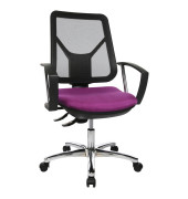 Bürodrehstuhl ErgoSteelNet mit Armlehnen lila