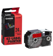 Schriftband XR-24RD1 24mm x 8m schwarz/rot laminiert stark selbstklebend