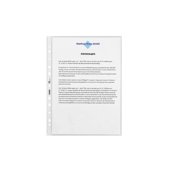 4002432432134 - Prospekthüllen 4790-00-00 Standard A4 transparent genarbt oben offen 009mm 4002432432134 100 Stück