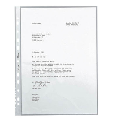 Prospekthüllen 4770-00-02 Standard, A4 glasklar glatt, oben offen