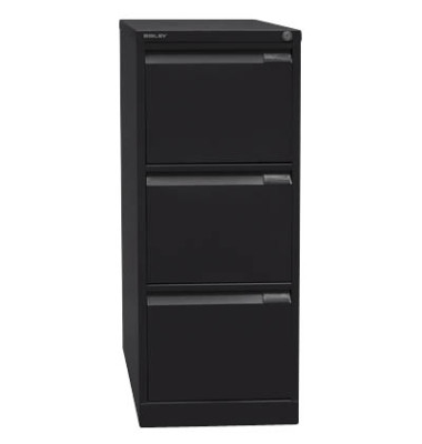 Hängeregistraturschrank 41,3 x 62,2 x 101,6 cm 3 Schubfächer schwarz