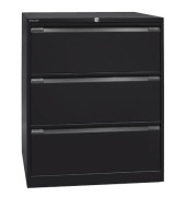 H&auml;ngeregistraturschrank DF3633 Office, schwarz, 3 Schubladen, 2-bahnig