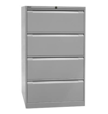 H&auml;ngeregistraturschrank DF4645 Office, lichtgrau, 4 Schubladen, 2-bahnig