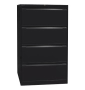 Hängeregistraturschrank 80 x 62,2 x 132,1 cm 4 Schubfächer schwarz