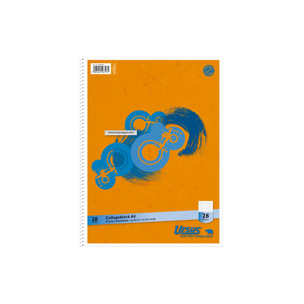 9002244567975 - Collegeblock 040993028 Muster Lineatur 28   kariert mit Rand innen außen A4 60g orange 80 Blatt 9002244567975 Staufen