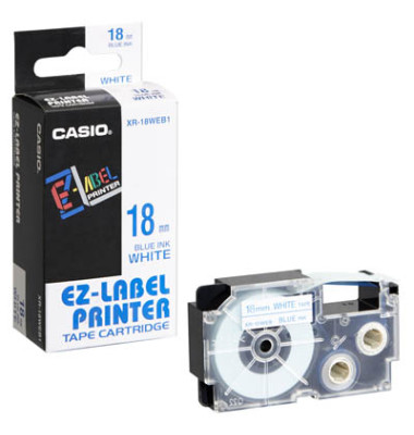 Schriftband XR-18WEB1 18mm x 8m blau/weiß laminiert stark selbstklebend