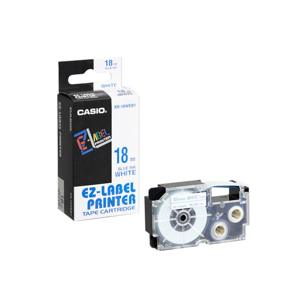 4971850117520 - Schriftband XR-18WEB1 18mm x 8m blau weiß laminiert stark selbstklebend 4971850117520 Casio
