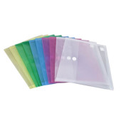 Dokumententasche 40105-94, A4, transparent blau/gr&uuml;n/rot/gelb und farblos, Polypropylen (PP), Klettverschluss