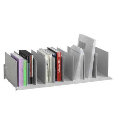 Buchstütze EO4932 lichtgrau 858 x 323 x 233 mm für 9 Fächer