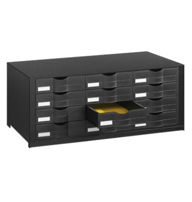 Ordnungsmodul EO9H4441.01 schwarz/schwarz 12 Schubladen geschlossen