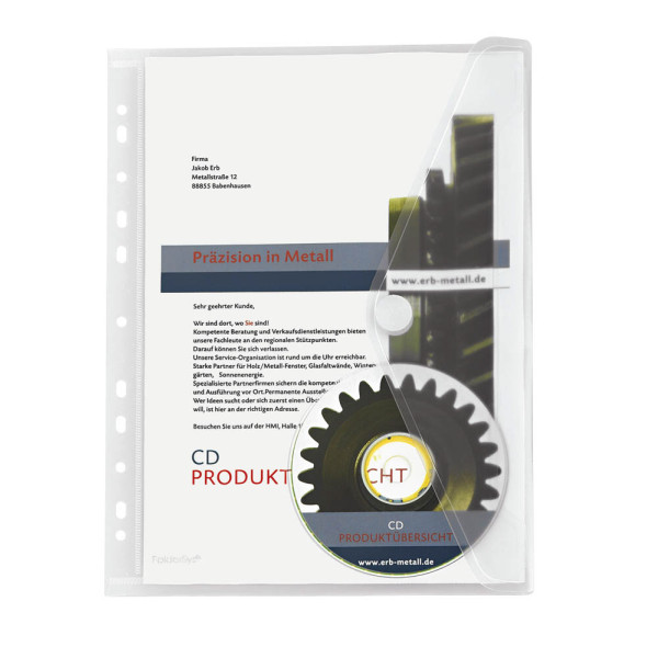 4250037420722 - Dokumententasche 40109-04 A4 transparent farblos Polypropylen (PP) Klettverschluss 4250037420722 10 Stück