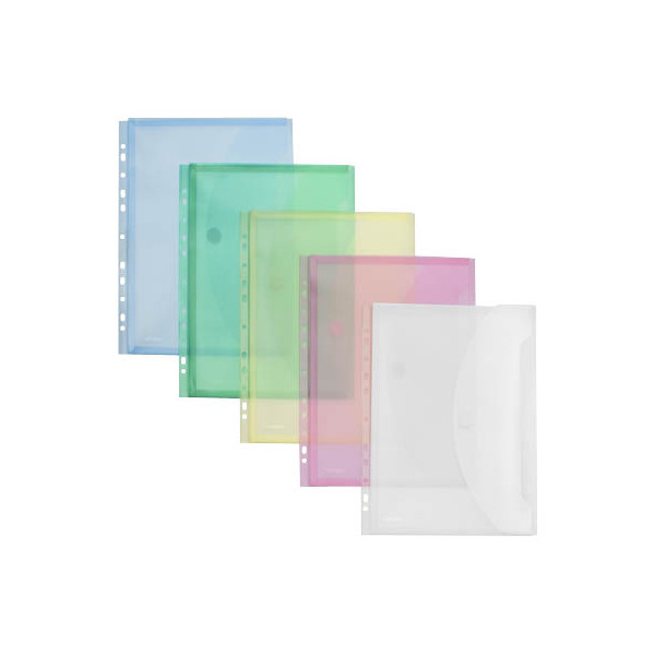 4250037420869 - Dokumententasche 40109-94 A4 hoch transparent 2 x farblos blau grün gelb rot Polypropylen (PP) Klettverschluss 4250037420869 10 Stück
